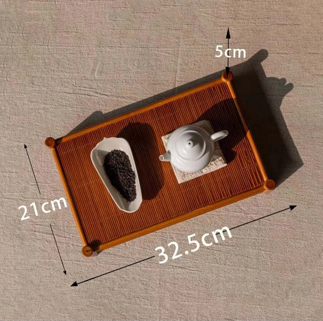 隐竹竹编收纳盘茶具家用轻奢桌面托盘茶杯整理奉茶盘