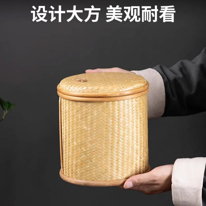 竹编普洱茶盒竹制手工茶饼分茶盒精编醒茶包装盒七子饼收纳盒茶道
