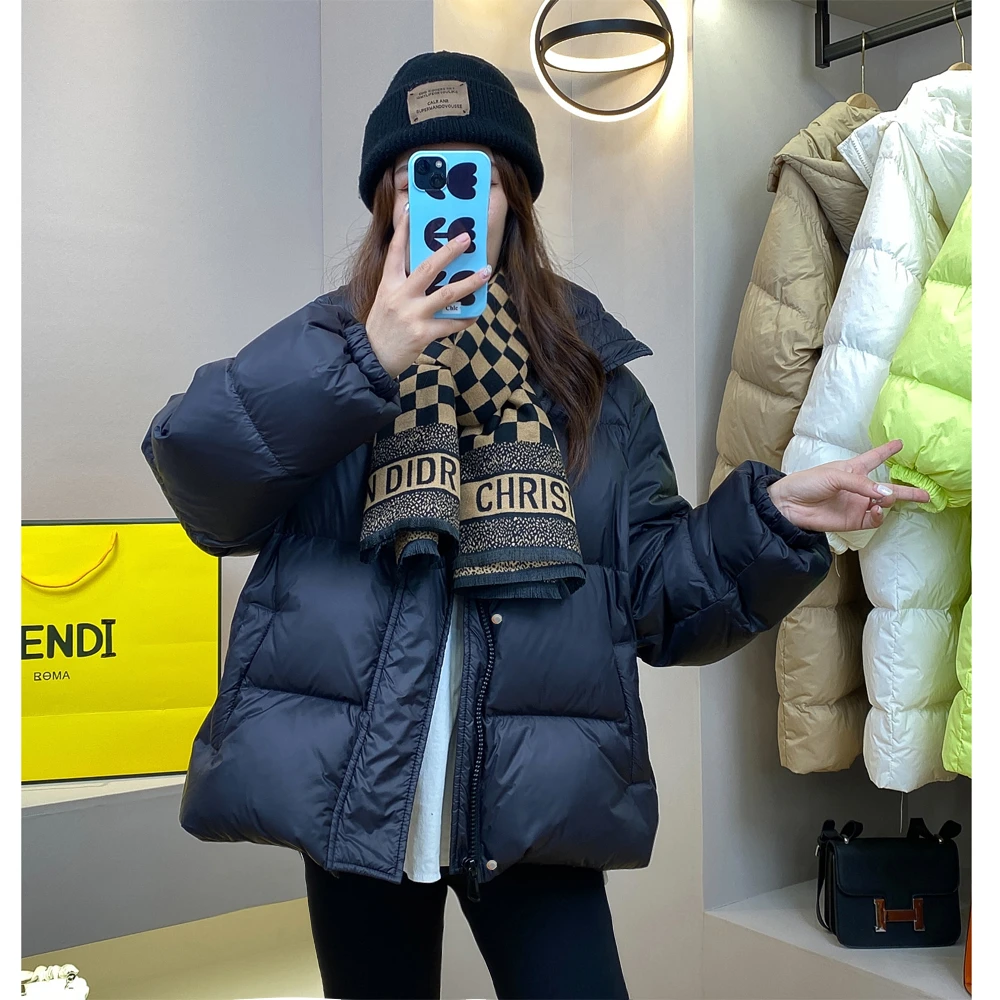 【双11返场】2024新款白鸭绒加厚宽松保暖短款连帽女士秋冬羽绒服90