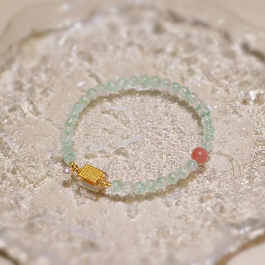 迷悟水晶+S925银镀金配件翠幽灵单圈手链M24061951