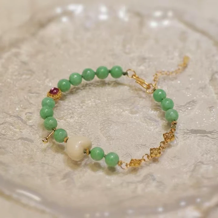 迷悟翡翠手链搭配S925银链子爱心M24102985