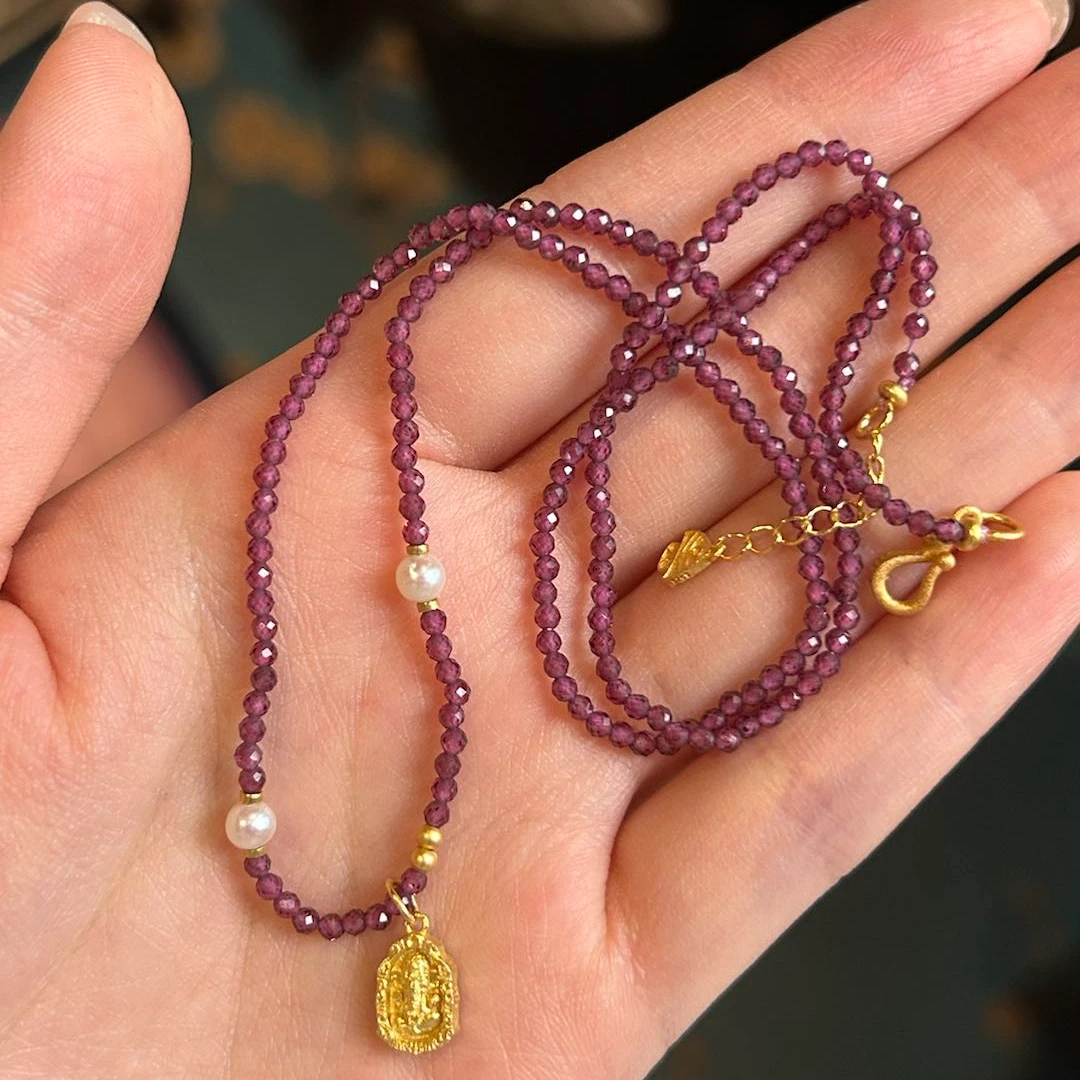 迷悟原创石榴石925银项链T25032513