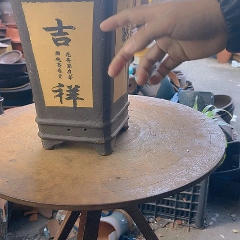 紫砂宜兴花盆19黄四方