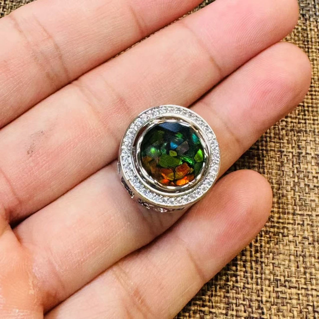 【微予珠宝】【转转蕴】加拿大斑彩石三色拼色旋转六芒星贴手机贴随机