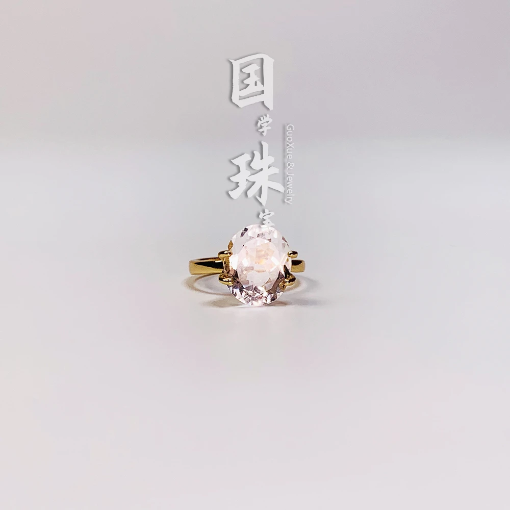 【国学珠宝】天然银饰白水晶戒指时尚女士潮流开口戒多样性发货