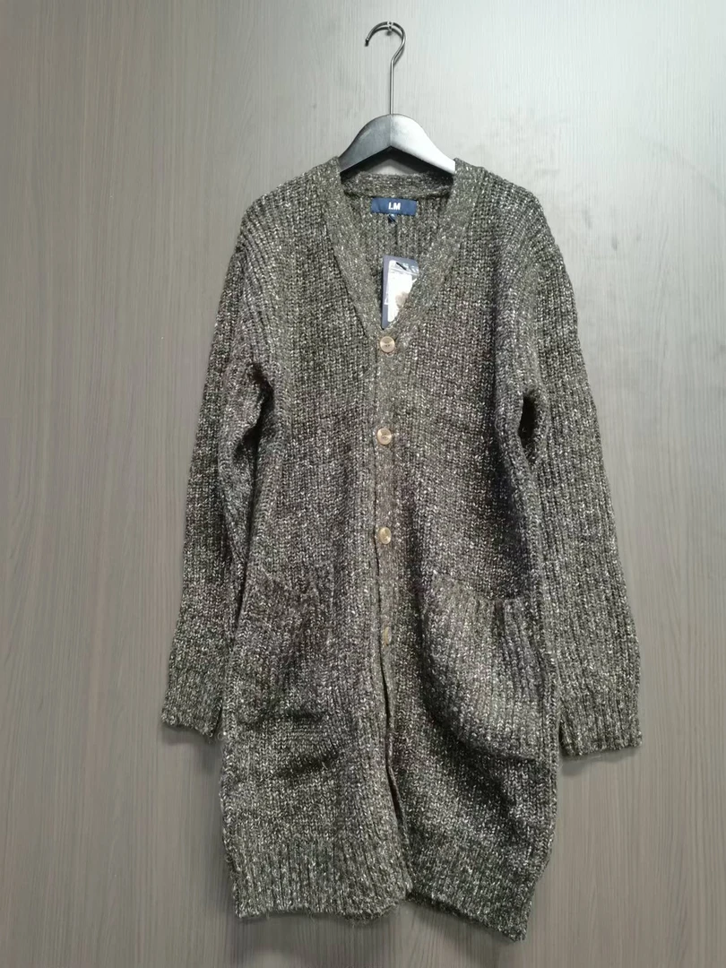 Y-243-简约长袖长款开衫毛衣（波哥试穿L码）