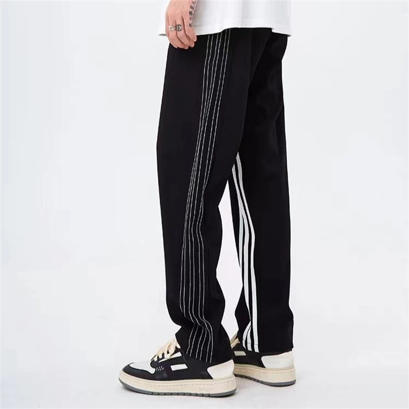 美式街头vibe卫裤男女潮高街ins运动裤春秋宽松直筒阔腿休闲长裤