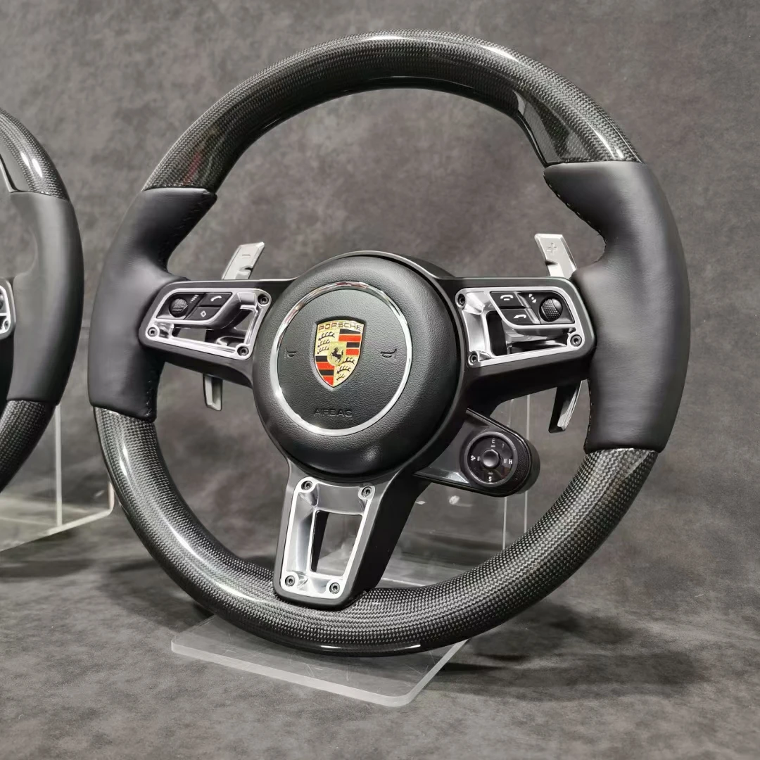 保时捷卡宴方向盘碳纤维macan帕拉梅拉改装718Panamera911安装