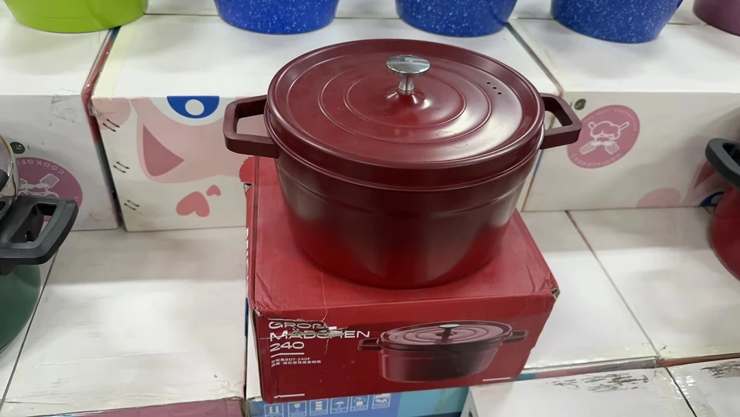 24口径铸铁红色汤锅