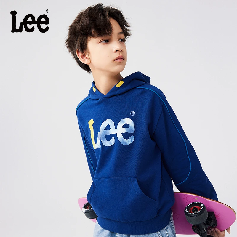 Lee儿童春秋男女童纯棉连帽卫衣简约童装上衣长袖LK3X2SUT0020