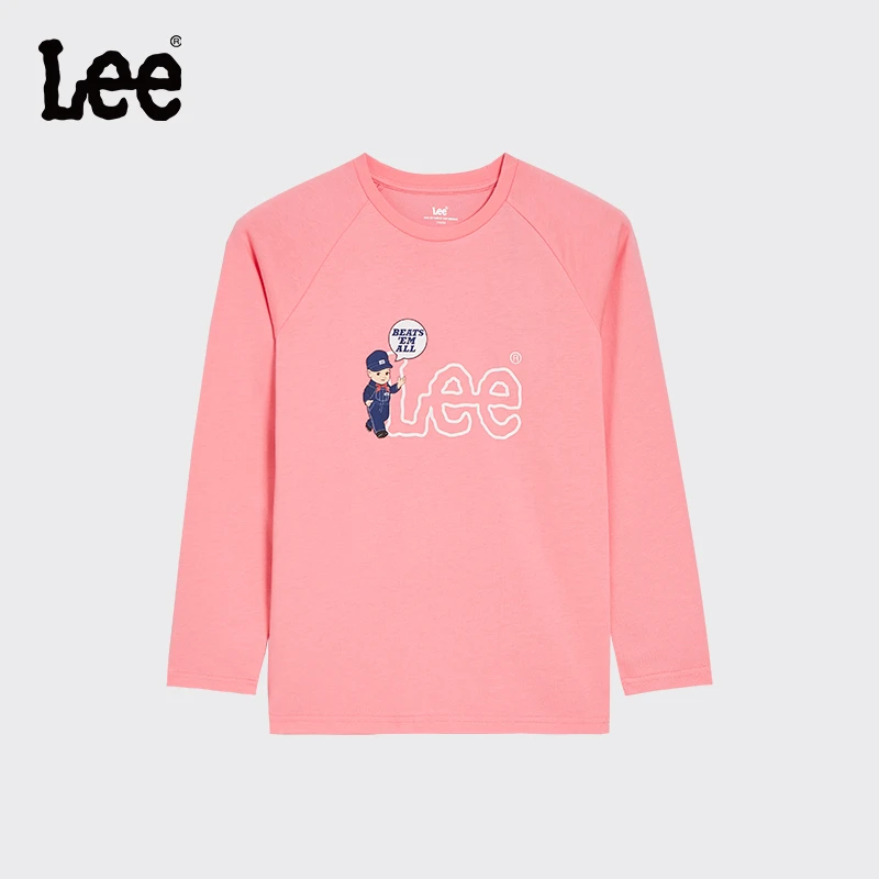 Lee童装长袖T恤打底衫儿童纯色潮流休闲百搭上衣圆领LK22FWGT0036