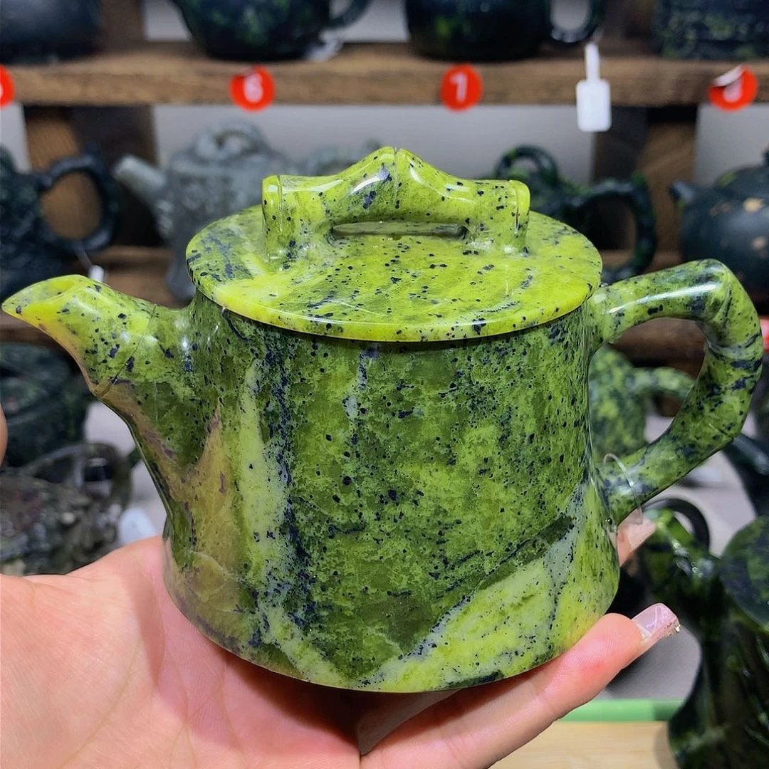 藏玉药王石精品竹节壶300cc