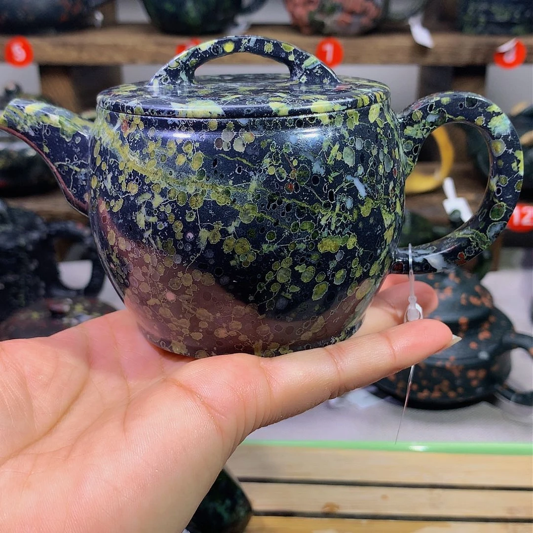 梅花石安山玉精品汉瓦壶240cc