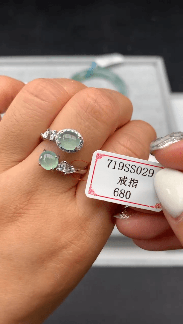 【闪购商品】翡翠戒指银S925镶嵌719SS029