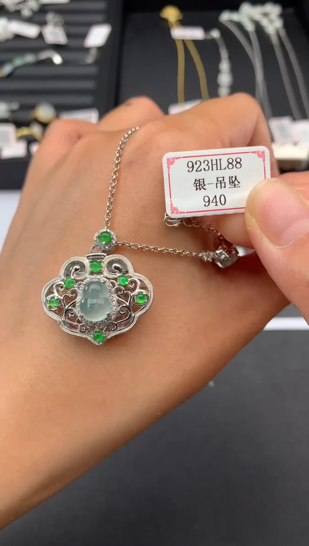 【闪购商品】翡翠颈饰银S925镶嵌923HL88