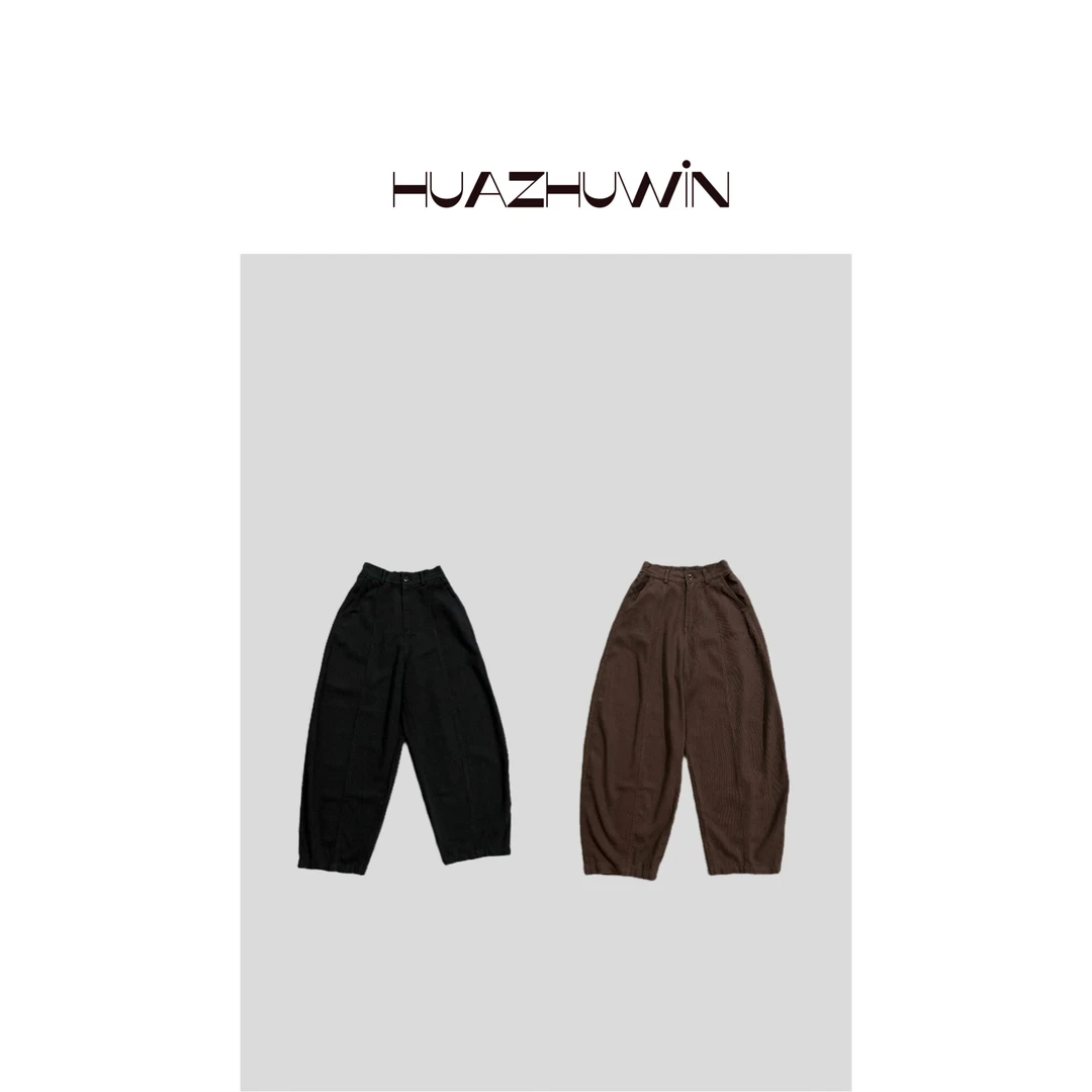 HZ-欧货做旧亚麻棉茧型休闲裤