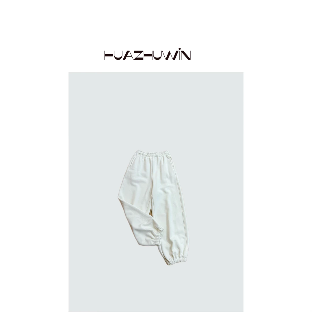 HZ-宠粉定制款加绒加厚米色休闲卫裤