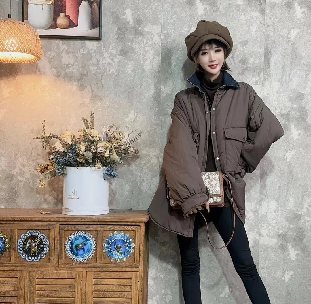 【沐木流浪记】（青桔） 牛仔翻领时尚女装外套z a934