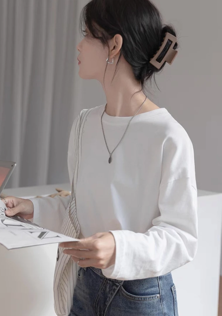 米蓝家名殿长绒棉体恤8120