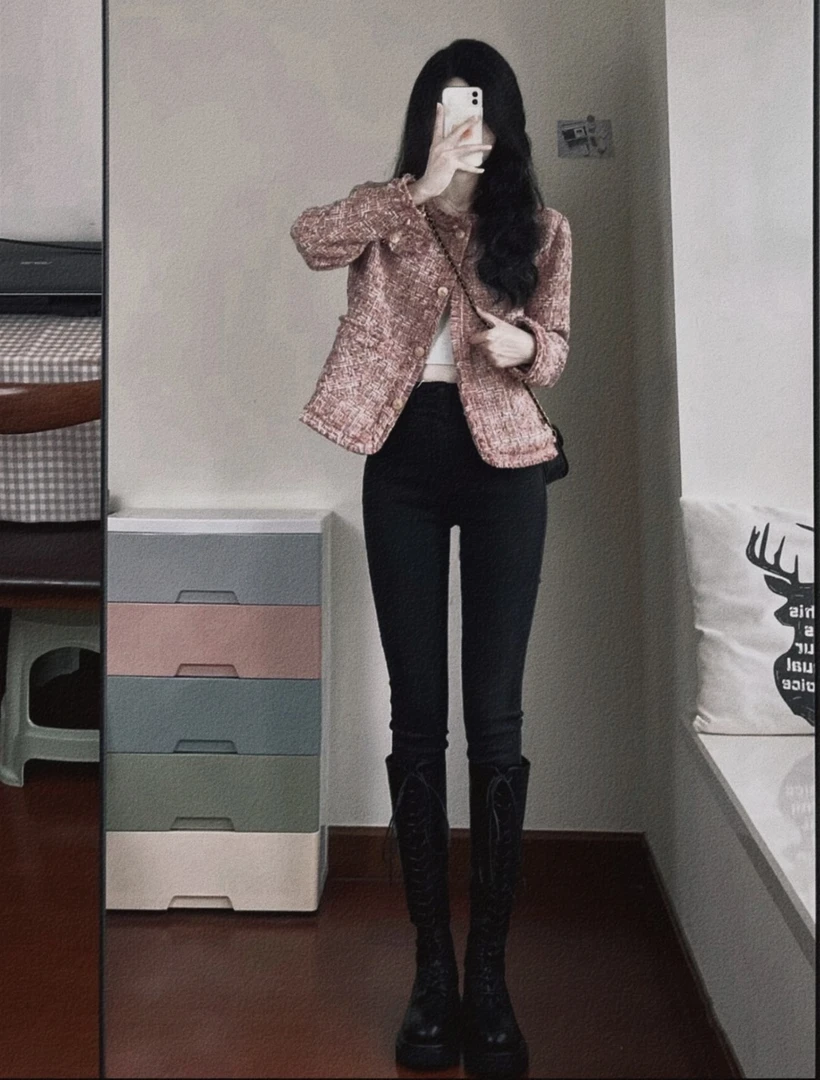 米蓝家名殿显瘦高弹九分小黑裤8681