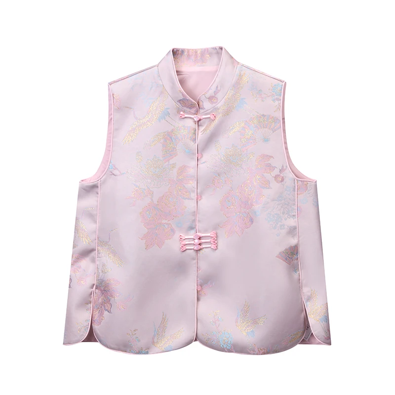 【金哥】F2651中国风怀旧提花马夹高贵精致单排扣外套马甲