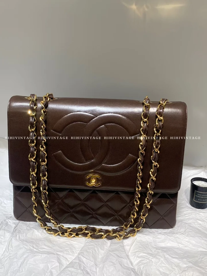 95新 Chanel/香奈儿 HIHI/巧克力金浮雕贝嫂34 2开4704182