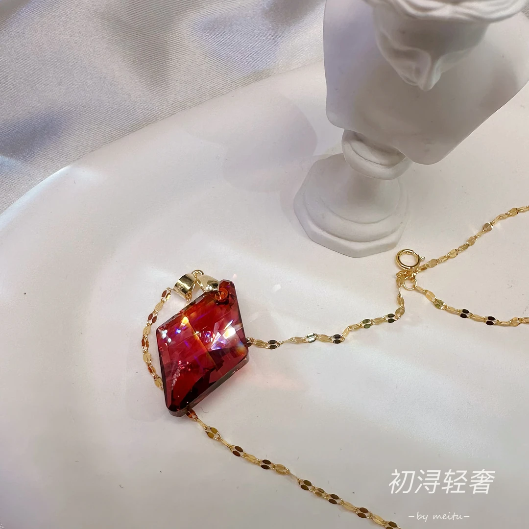 链子925银 【菱形】华子项链吊坠轻奢经典小众时尚气质优雅奢华 325