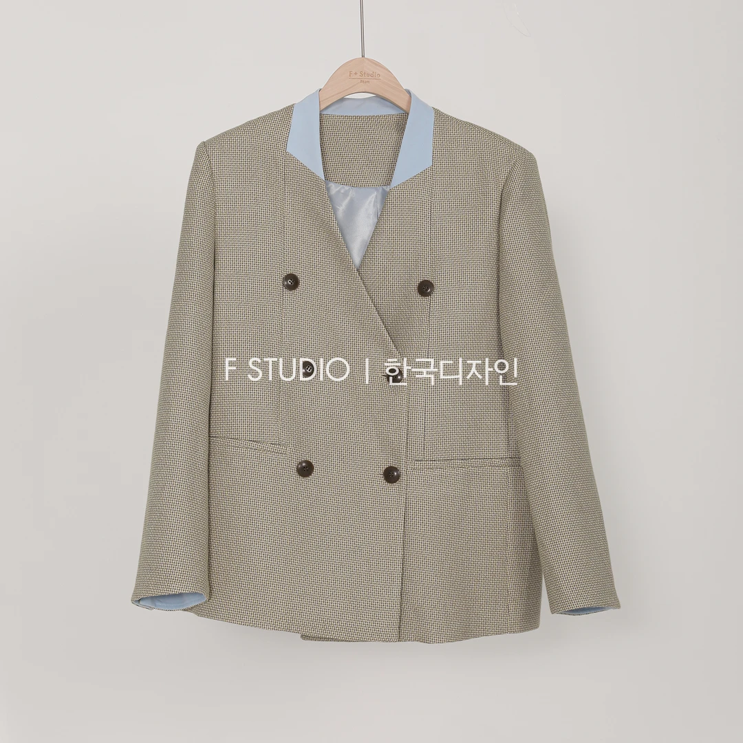 预售-【海盐太妃糖】撞色领西装外套FS307W017