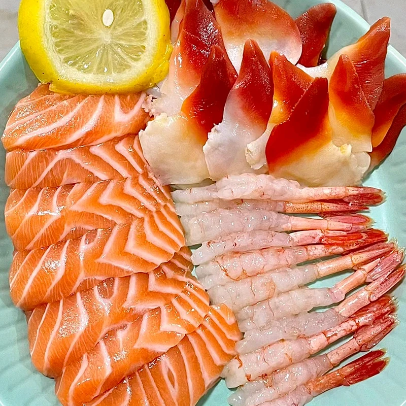 【刺身套餐】挪威三文鱼200克+北极贝100克 +甜虾尾30尾
