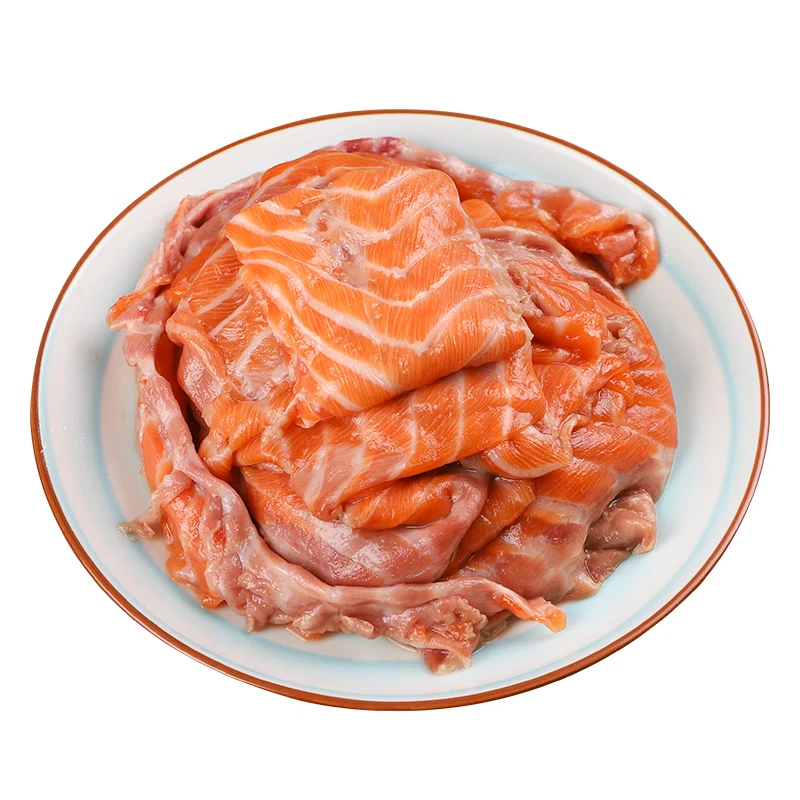 挪威冰鲜三文鱼褐肉400g 边角料 烧烤食材 冷冻宠物食材