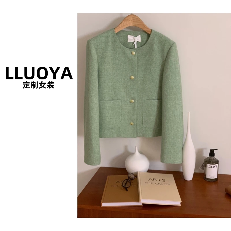 LLUOYA - 薄荷曼波高级感名媛小香风外套