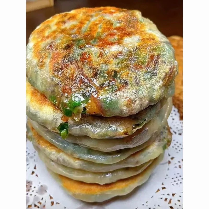 【买12个送12个】爆汁韭菜鸡蛋馅饼薄皮纸皮馅饼生煎冷冻加热即食