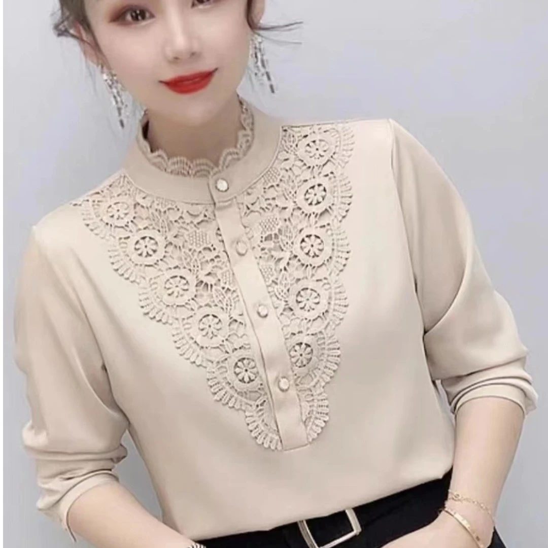 2025新款蕾丝衬衫显瘦爆款时尚百搭品质上衣女设计感气质衬衫