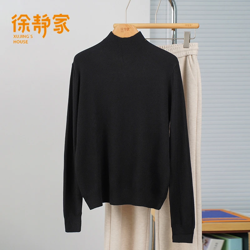 徐静家 秋冬高领毛衣休闲百搭纯色打底 半高领长袖套头衫6170002