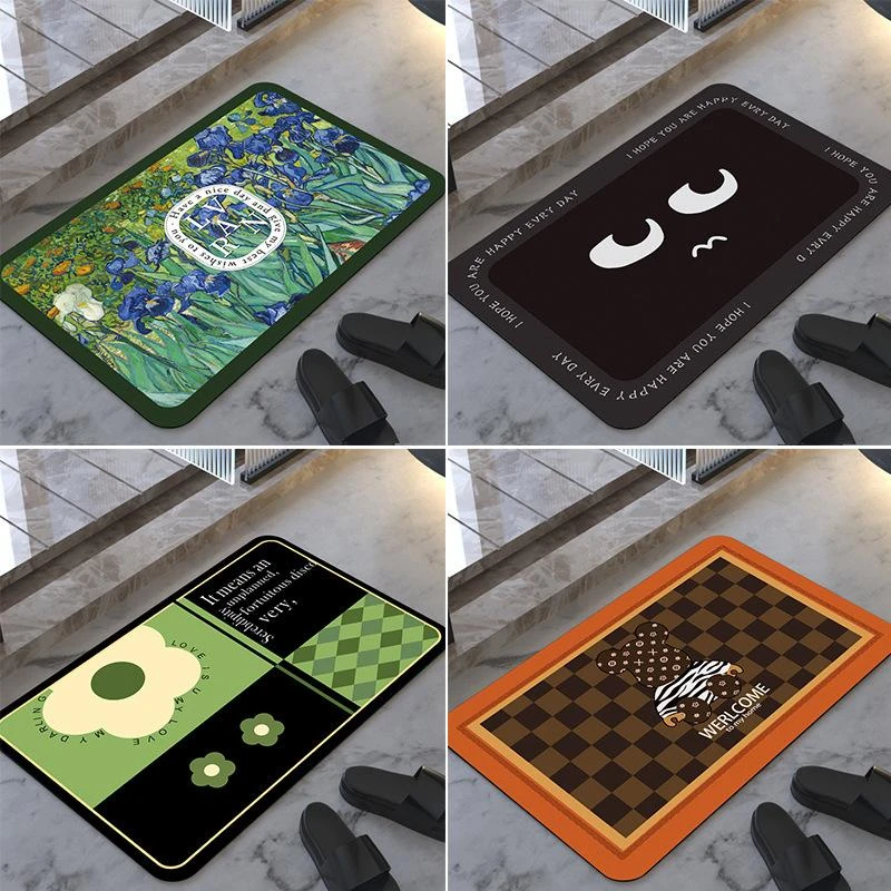 浴室软硅藻泥地垫卫生间吸水垫防滑速干垫入户门脚垫地毯门垫进门