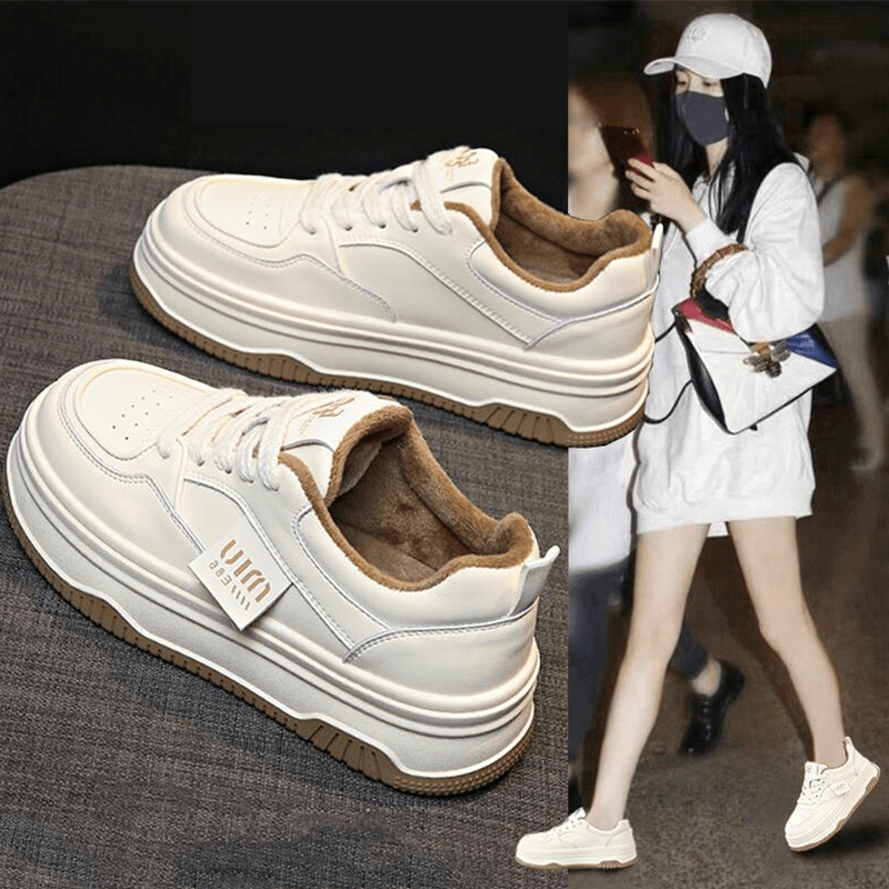 回力瑞韩版小白鞋女2024秋冬新百搭松糕厚底加绒增高运动休闲板鞋
