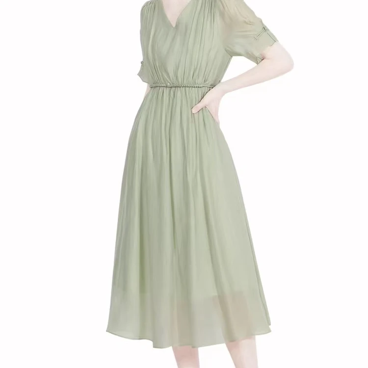 【456百褶连衣裙】薇乐碎花连衣裙显瘦气质时尚中长款修身印花优雅