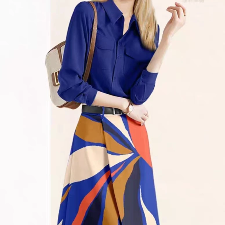 【309 修身百褶半裙】薇乐气质长袖秋季女士收腰时尚百搭显瘦