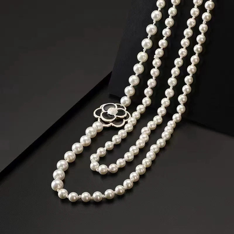 非金属仿珍珠项链 【项链】薇乐妈妈气质白色时尚百搭长款经典长链