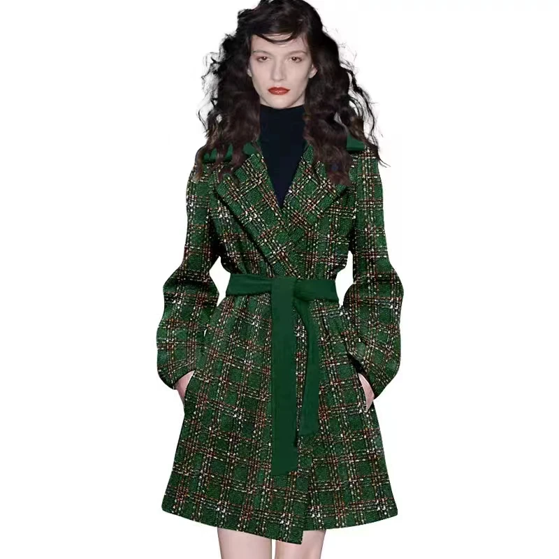 【340】秋冬显瘦轻奢优雅名媛气质时尚宽松韩版设计师百搭毛呢外套