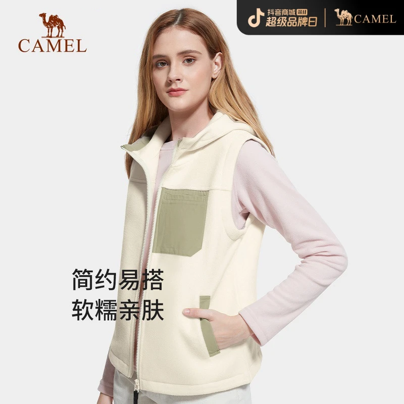 户外抓绒背心马甲女秋冬摇粒绒外套保暖连帽马甲V104