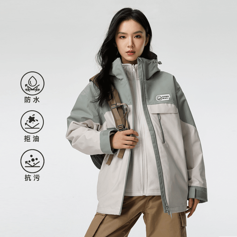 骆驼秋冬防风冲锋衣三合一外套男女2024户外登山服1146