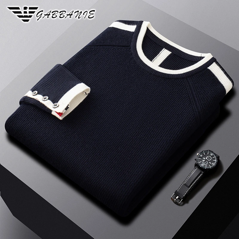 专柜正品2025年秋冬新品加厚男式毛衣上衣男士毛衣长袖针织休闲款