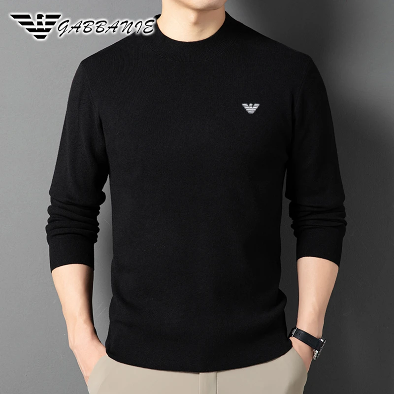 【专柜直发】意大利男士秋冬季新款长袖针织打底衫半高领百搭羊毛衫