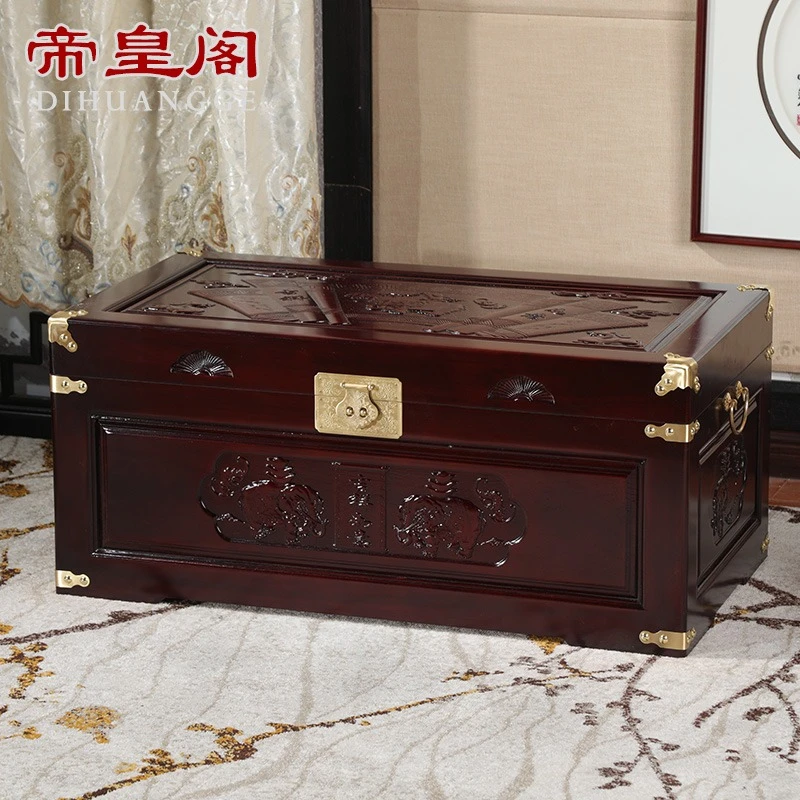 香樟木箱子字画箱收藏嫁妆结婚储物箱婚嫁箱字画箱全实木箱带锁