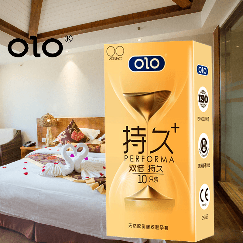 olo 玻尿酸超薄润滑持久颗粒计生安全套天然橡胶胶乳男用避孕套
