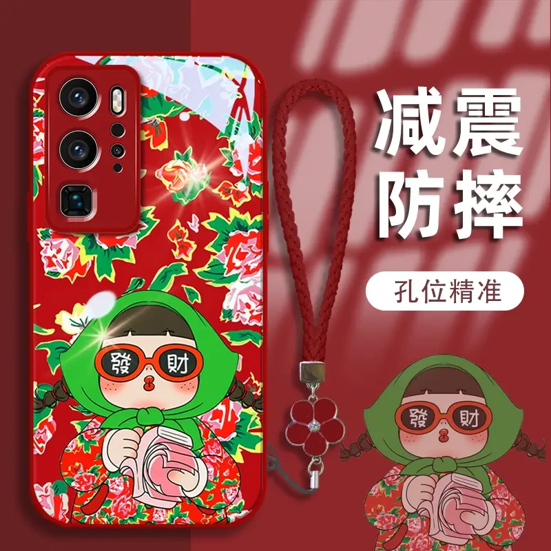 适用于华为p40pro棉袄女孩金漆玻璃全包手机壳简约玻璃壳女