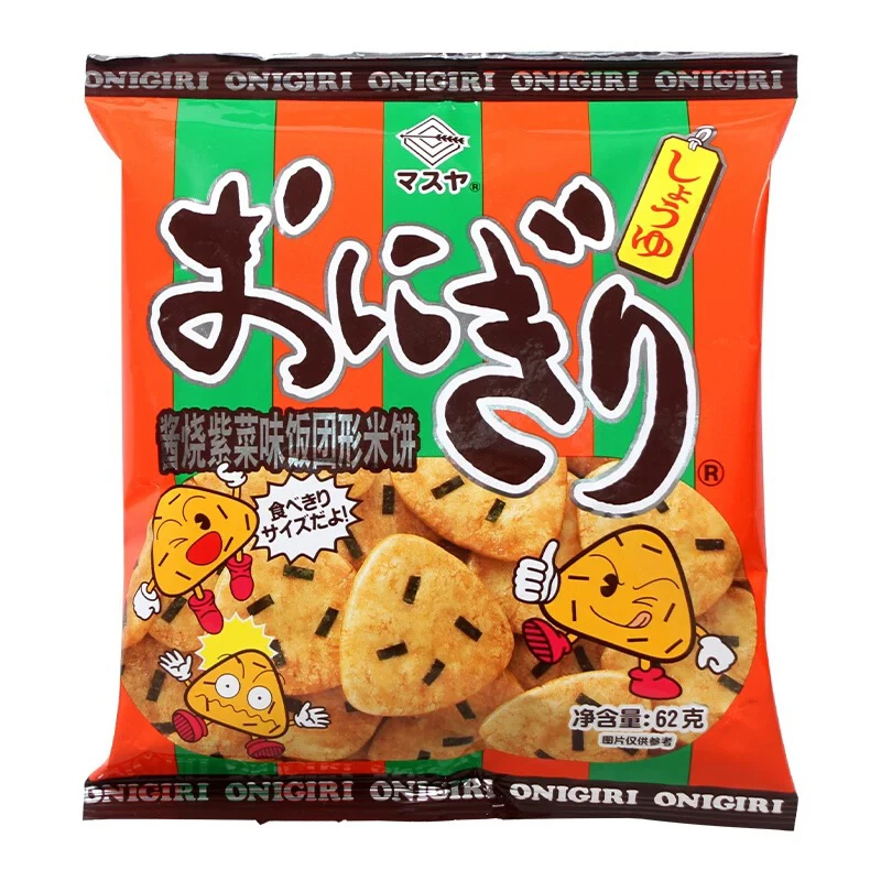 【限用日期2025.01.05】日本进口酱烧紫菜味饭团形米饼62gx4