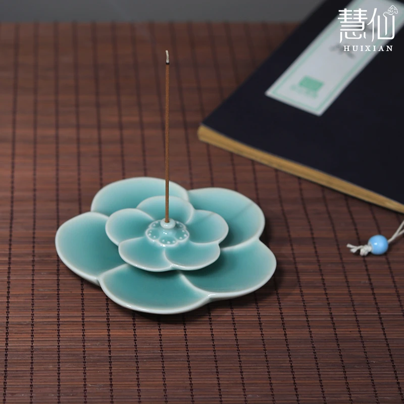龙泉瓷器【双层香插】省级大师雷慧仙 茶道手工熏香香插茶具