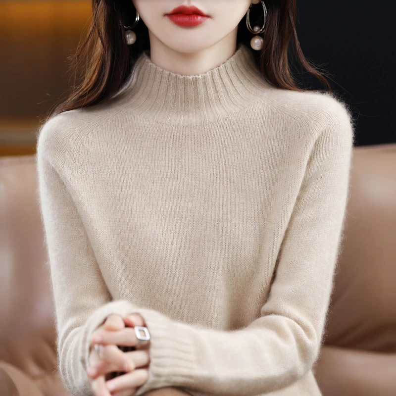 经典加厚款！秋冬新款一线成衣7针加厚半高领女士羊绒衫保暖